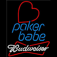 Budweiser Poker Girl Heart Babe Beer Sign Neon Sign