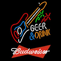 Budweiser Red And Drink Guitar Beer Sign Neon Sign