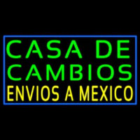 Casa De Cambios Envois A Me ico Blue Border Neon Sign