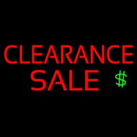 Clearance Sale With Dollar Logo Neon Sign