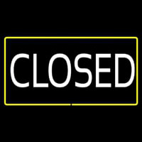 Closed Rectangle Yellow Neon Sign