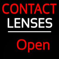 Contact Lenses Script1 Open White Line Neon Sign