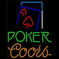 Coors Green Poker Red Heart Neon Sign