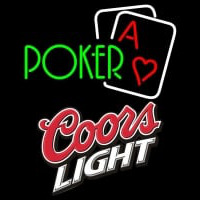 Coors Light Green Poker Neon Sign