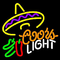 Coors Light Me ican Sombrero Chili Peppers Beer Sign Neon Sign