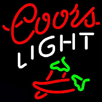 Coors Light Two Chili Pepper Beer Sign Neon Sign