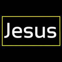 Cursive White Jesus Neon Sign