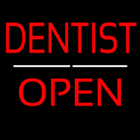 Dentist Open White Line Neon Sign