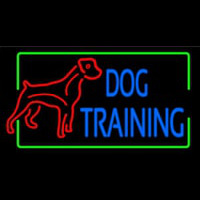 Dog Training Green Border 2 Neon Sign