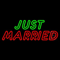 Double Stroke Just Married Neon Sign