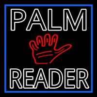 Double Stroke Palm Reader With Blue Border Neon Sign