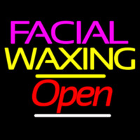 Facial Wa ing Open Yellow Line Neon Sign