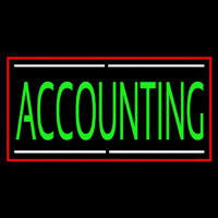 Green Accounting With Red Border Neon Sign