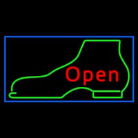 Green Boots Logo Open Neon Sign