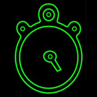 Green Clock Neon Sign