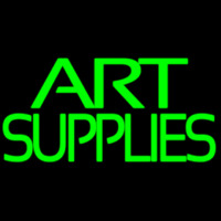 Green Double Stroke Art Supplies Neon Sign