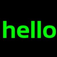 Green Hello Neon Sign