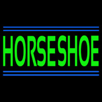 Green Horseshoe Block Neon Sign