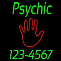 Green Psychic With Phone Number Neon Sign