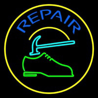 Green Shoe Blue Repair Neon Sign