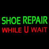 Green Shoe Repair Red While You Wait Neon Sign