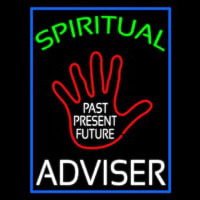 Green Spritual White Advisor With Red Palm Neon Sign