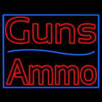 Guns Blue Line Ammo Neon Sign