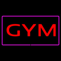 Gym Rectangle Purple Neon Sign