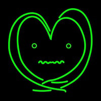 Heart Patient Generated Beam Green Neon Sign