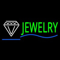 Jewelry Block Diamond Logo Blue Line Neon Sign