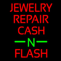 Jewelry Repair Cash N Flash White Border Neon Sign