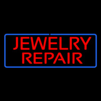 Jewelry Repair Rectangle Blue Neon Sign