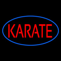 Karate Oval Blue Neon Sign