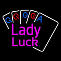 Lady Luck Cards Neon Sign