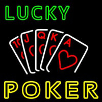 Lucky Poker Neon Sign