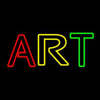 Multicolored Double Stroke Art Neon Sign