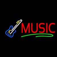 Music Block Guitar Neon Sign