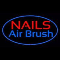 Nails Airbrush Oval Blue Neon Sign