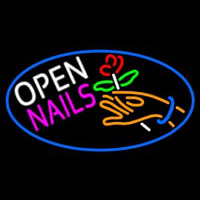 Nails Open Logo Neon Sign