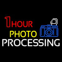 One Hour Photo Processing With Logo Neon Sign