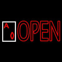 Open Royal Flush Poker Neon Sign