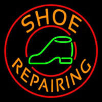 Orange Shoe Repairing Neon Sign