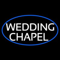 Oval White Wedding Chapel Neon Sign