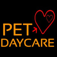 Pet Day Care With Heart Neon Sign