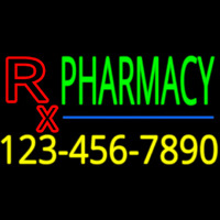 Pharmacy With Phone Number Neon Sign