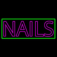 Pink Double Stroke Nails Neon Sign