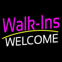 Pink Walk Ins Welcome White Neon Sign