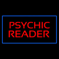 Psychic Reader Blue Rectangle Neon Sign