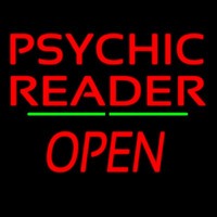 Psychic Reader Green Line Open Neon Sign