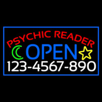 Psychic Reader With Phone Number Open Neon Sign